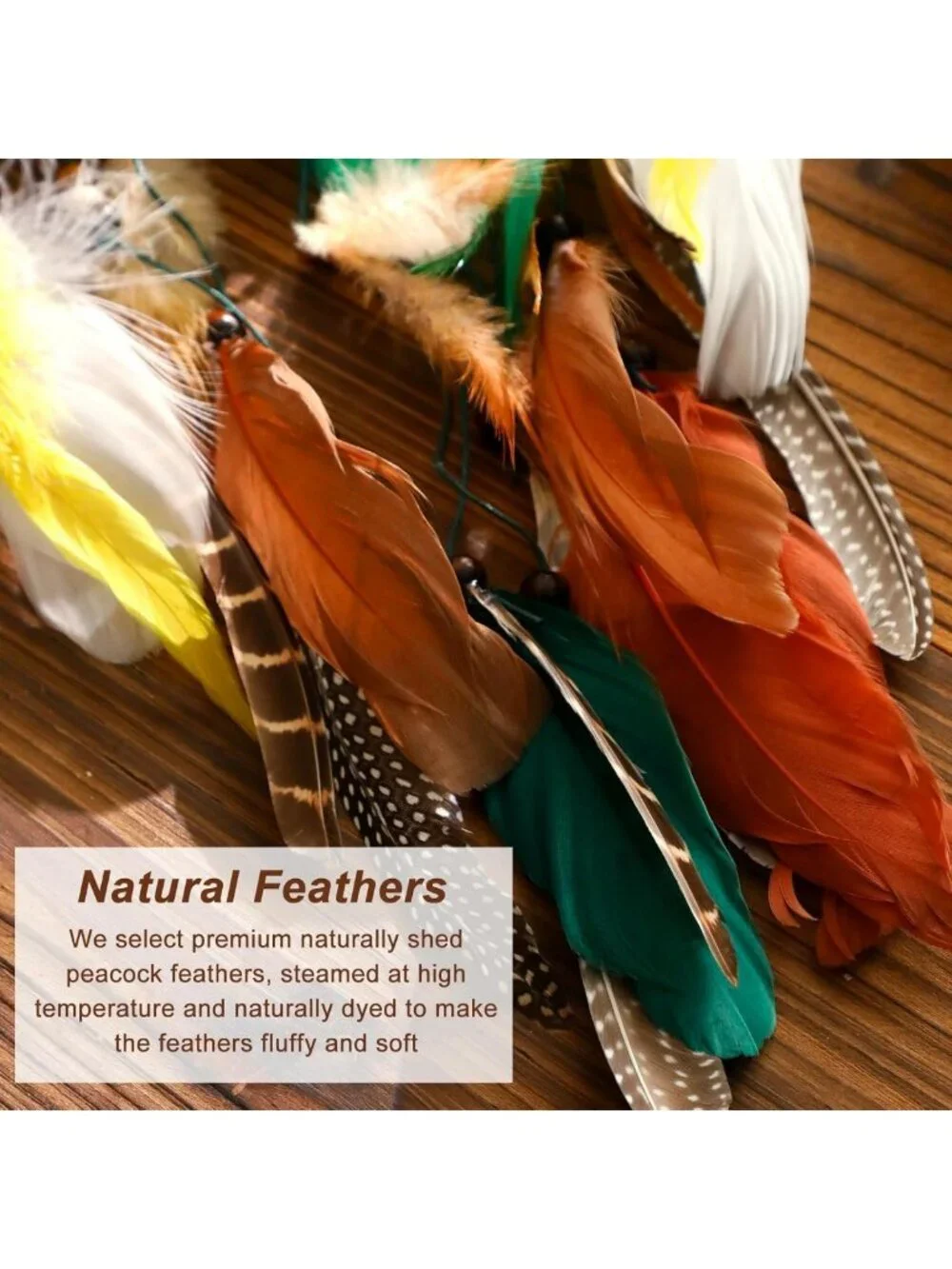 Handmade Boho Dream Catcher Wall Decor | Rattan & Crystal Feathers | Natural